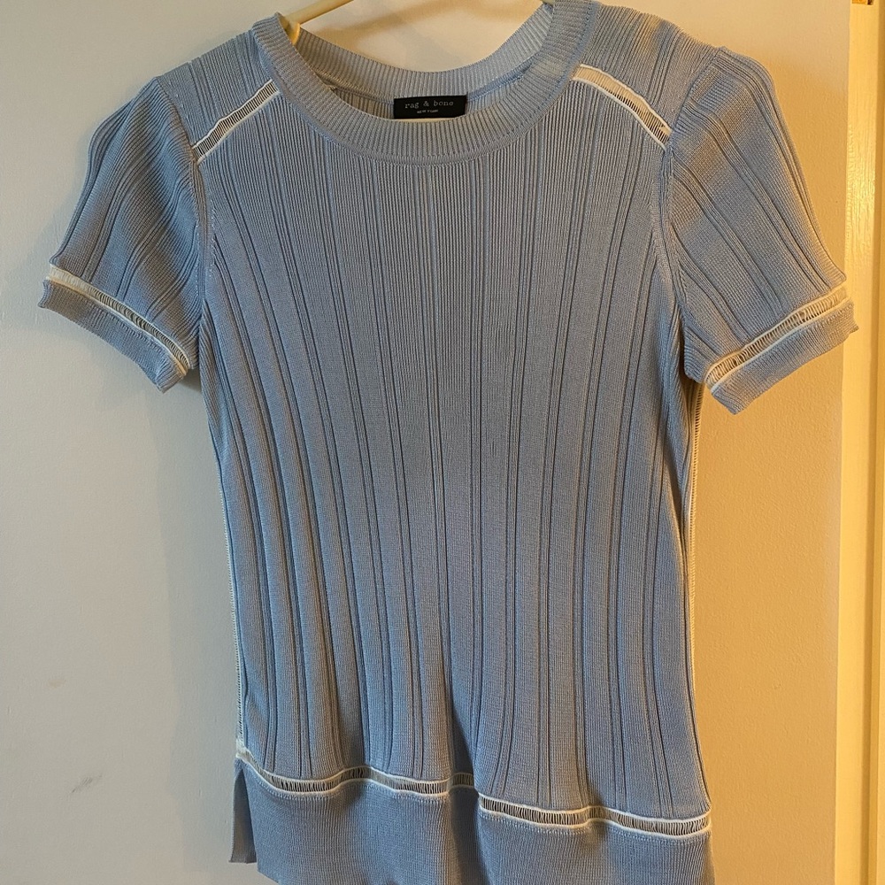 rag & bone fine knit short sleeve crewneck top